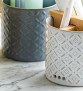 Toothbrush Holders for Bathrooms, Ceramic Toothbrush and Toothpaste Holder with Bamboo Divider, D...