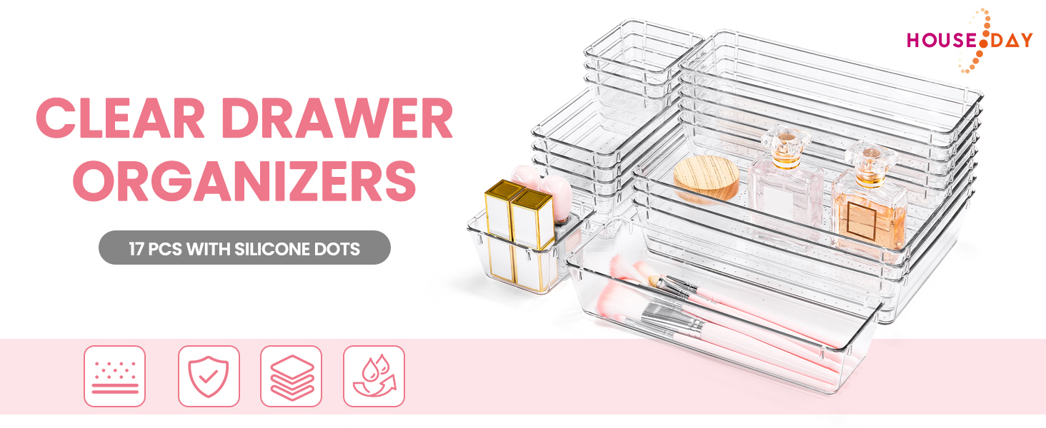 clear drawer organizers
