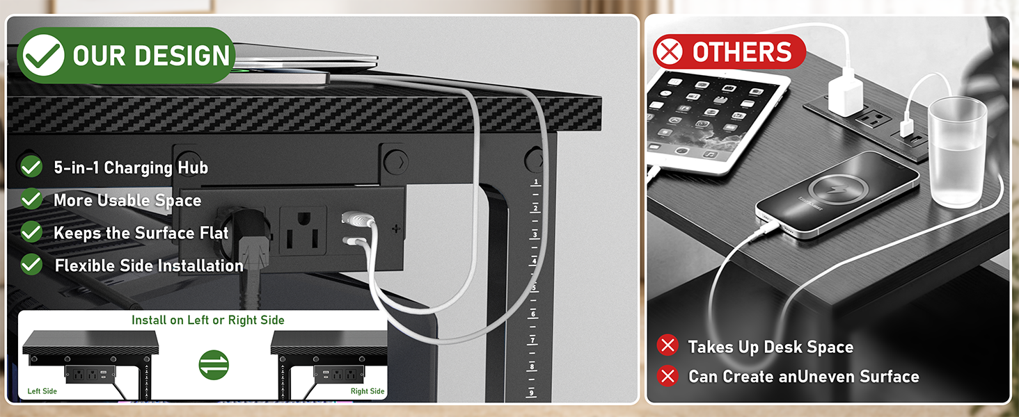 computer tower stand with charging
