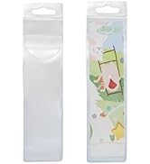 PABCK 100Pcs Clear PVC Jewelry Bags 2.36x8.27 inch Plastic Hanging Bag for Makeup Brush Nail Tool...