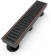 WEBANG 12 Inch Shower Linear Bronze Drain Rectangular Floor Drain with Accessories Capsule Patter...
