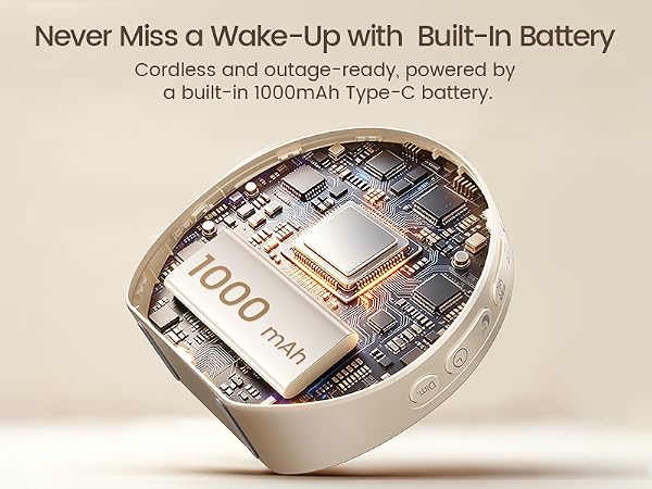 Glocusent N17 Natural Light Alarm Clock With Battery