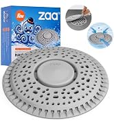 Zaa Shower Drain Hair Catcher Silicone Flat Floor Strainer Protector | Gray Weighted Flat Shower ...