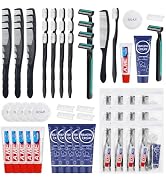 Disposable Toiletry Kits, 6 In 1 Bulk Travel Size Hygiene Care Packages,Essential Men Women Indiv...