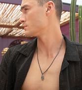 Made by Nami Surfboard Necklace with Black Stainless Steel Wave Pendant Surf Necklace for Men