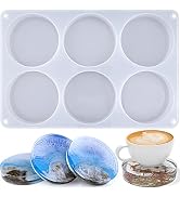 Actvty Resin Coaster Molds 6-Cavity Deep Round Coaster Silicone Molds for Resin Casting, Large Co...