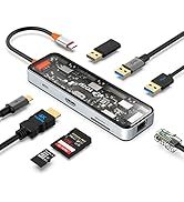 Docking Station, USB C Hub, TOTU 8-in-1 Type C Hub with 4K HDMI Port, Ethernet, 100W PD USB-C Pow...