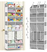 Over the Door Organizer 5 Tiers with Removable Drawers, Extra Large Door Storage of 6 Compartment...