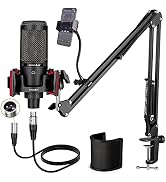 Condenser Microphone XLR,Professional Studio Recording Microphone for Computer PC,Cardioid Podcas...