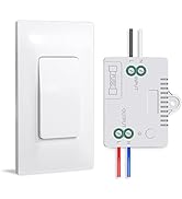 Self-Powered(No Battery Required) Wireless Light Switch and Receiver Kit, Wall Switch No WiFi Nee...