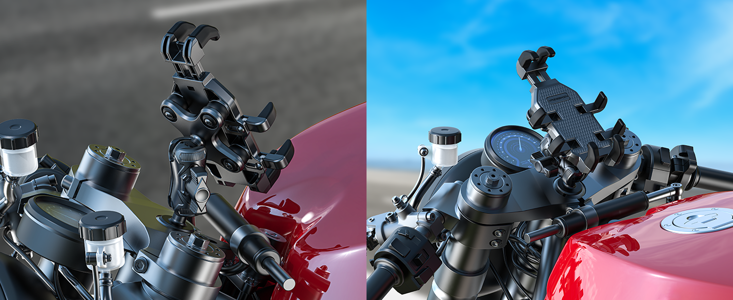 phone mount with stem for motorcycle