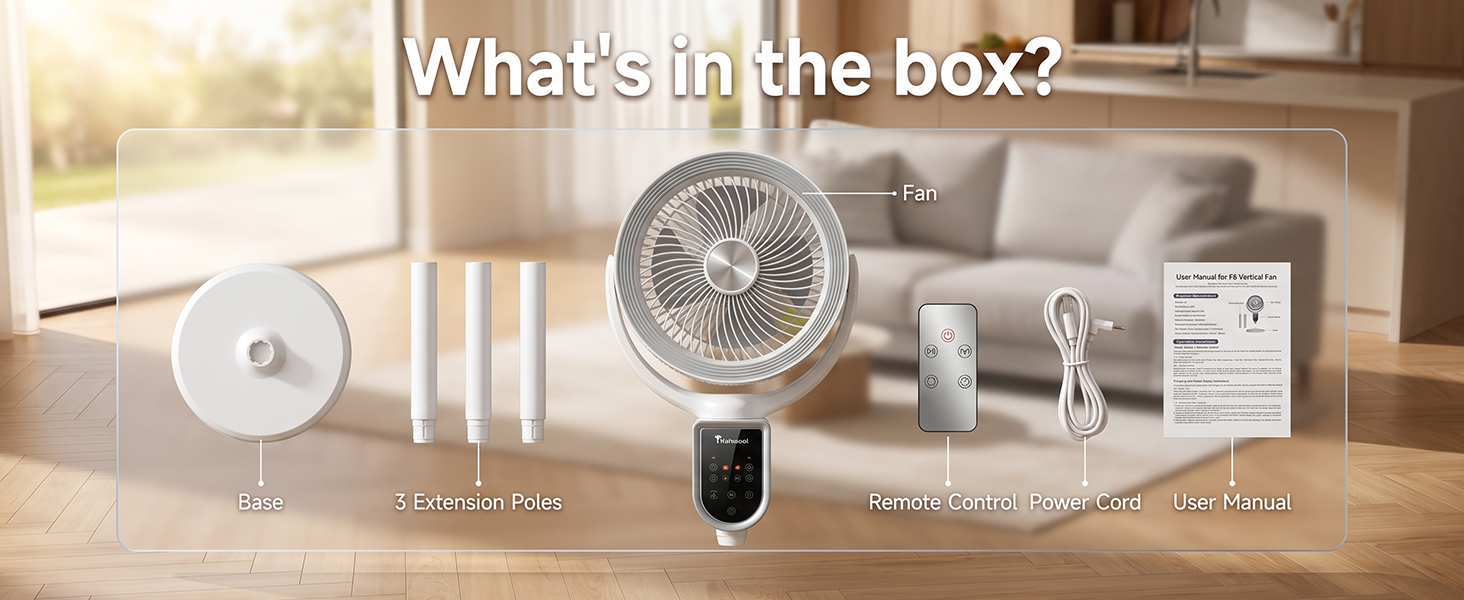 Wahacool Cordless Pedestal Fan