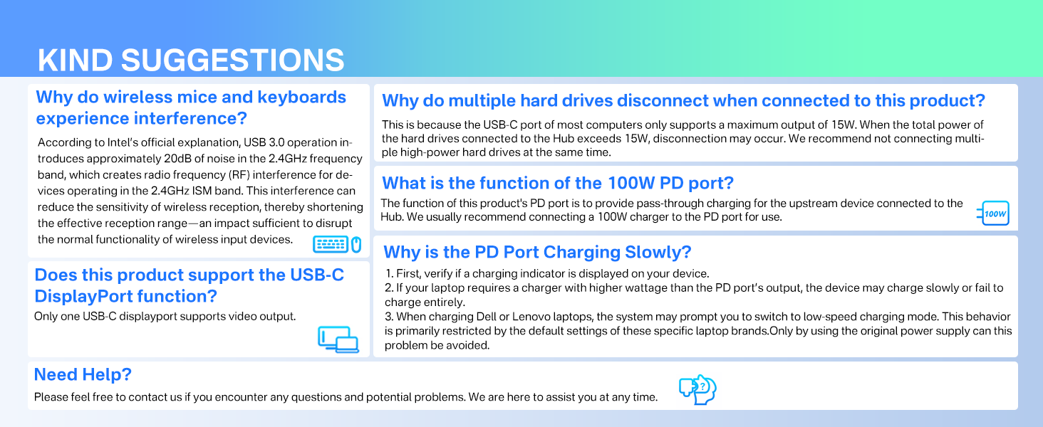 Text reads 'KIND SUGGESTIONS' followed by multiple paragraphs of text in a blue-tinted interface or document layout.