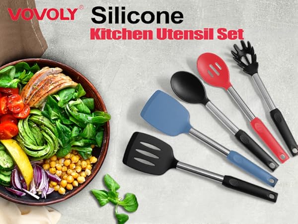 Silicone cooking utensil set