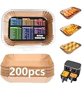 200PCS Air Fryer Liners for Ninja: Higher Non-Stick Disposable Parchment Paper Liner for Ninja DZ...