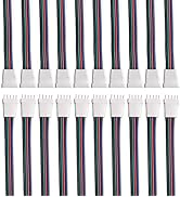 BTF-LIGHTING 10 Pairs 5pin SM JST Male/Female 15cm Connector Wire Cable for Flexible 5050 RGBW RG...