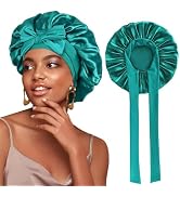 Silk Bonnet for Sleeping, Satin Hair Wrap Cap for Women, Double-Layer Bonnet with Tie Band, Hair ...