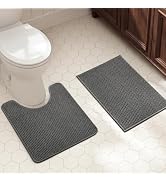 TYUU Bathroom Rugs Sets 2 Piece, Non Slip & Washable Bath Mat Set, Super Absorbent Quick Dry Bath...