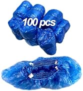 Disposable Shoe Covers for Shoe Cover Dispenser, 100 Pack | Non-Slip T-Buckle Design, Plastic Mat...