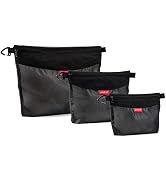 pack all 3 Pcs Water-resistant Material Zipper Pouch Set, Mesh Zipper Bags for Storage, Travel, O...
