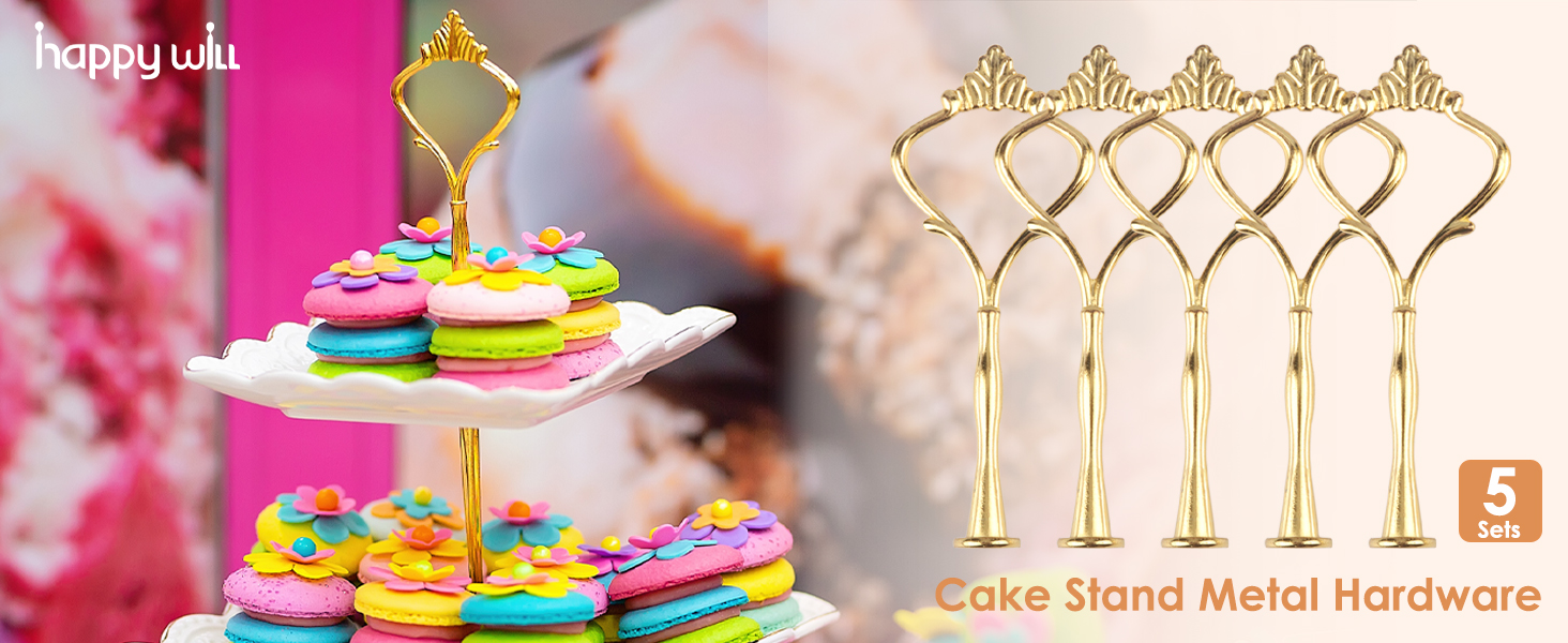 gold 3 tier tray