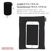 Medium Arm Band Pouch Sleeve for Cell Phone Keys Cards Walking camping hiking jogging trekking trip