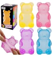 4 Pack Gummy Bear & Sugar Ball Designs, Anxiety Relief & Focus Toy, Maltose Filled Squeeze Toys f...