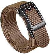 JUKMO Men's Ratchet Tactical Gun Belt, 1.5" Nylon Web Work Belt with Automatic Slide Buckle, Adju...