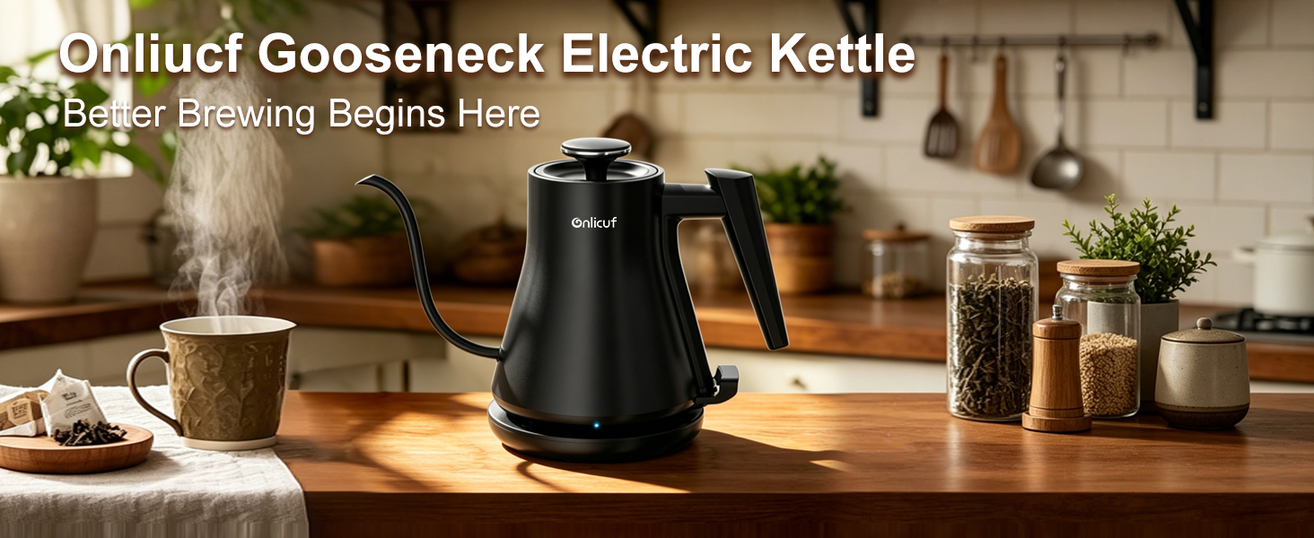 Electric kettle gooseneck tea kettle boiling hot water automatic shut off pour over coffee kettle