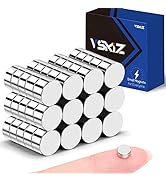 VSKIZ Rare Earth Magnets for Crafts, 6x3mm Neodymium Magnets for Refrigerator, Premium Brushed Ni...