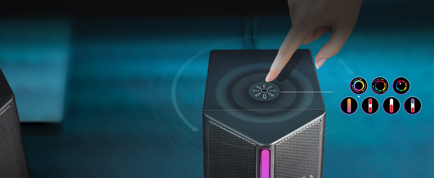 rgb control of gaming speakers