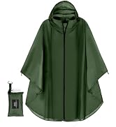 YOOTUKL Unisex Hooded Rain Poncho, Waterproof Raincoat Jacket with pocket for Adult, Rain Coat fo...
