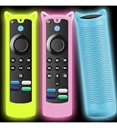 Wevove 3 Packs TV Stick Remote Cover Glow in The Dark,Tvstick Cover for Voice Remote 4k/4k Max/Li...