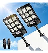 Akynite 2-Pack Solar Lights Outdoor, 5400LM 108LEDs IP66 Waterproof Solar Street Lights Outdoor, ...