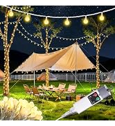 Joomer Rechargeable Camping String Lights, 33FT 100LED Waterproof Globe Lights with Timer and 13 ...