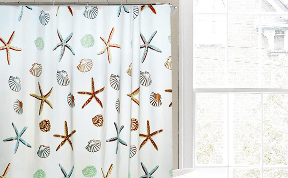Starfish shower curtain lining