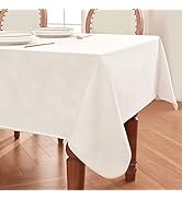 BALCONY & FALCON Rectangle Table Cloth Waterproof Tablecloth Fuzzy Linen and Satin Double-Sided U...
