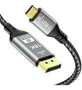 CHENLENIC USB C to DisplayPort 2.1 Cable, 16K@30Hz 8K@120Hz 4K@240Hz, Thunderbolt 5 to DP Cable,4...
