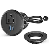 2 inch Desk Power Grommet Outlet, Recessed Power Outlet with 20W USB-C Fast Charging, for Confere...