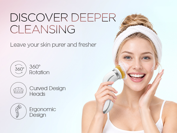 facial cleansing brush electric face scrubber rechargeable rotating face cleansing brush