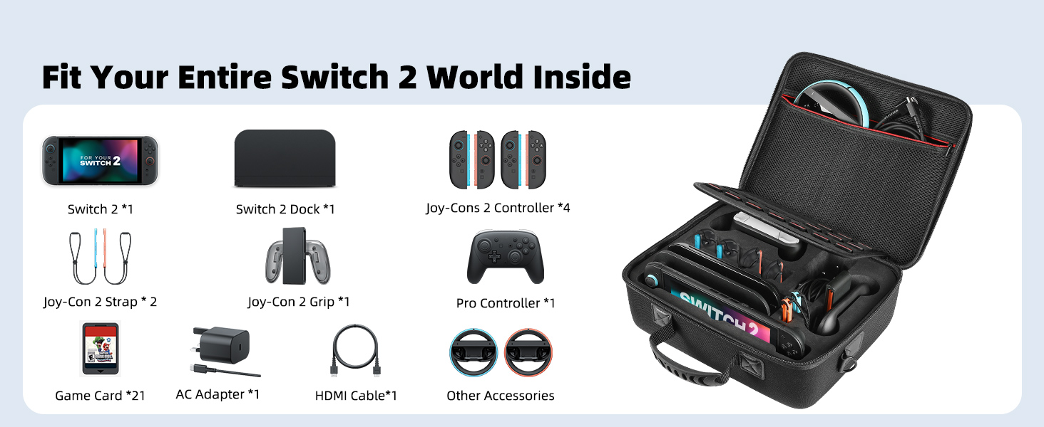 switch 2 protective carrying case