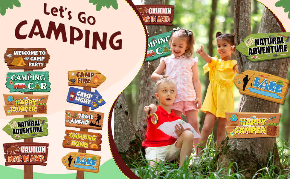 camping directional signs