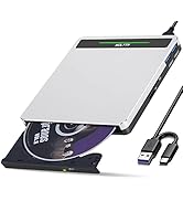 NOLYTH External CD Drive for Apple Mac, USB DVD Drive External DVD Player CD ROM Burner with SD T...