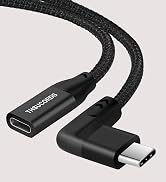 Thsucords 90 Degree Right Angle USB C Extension Cable 6.6FT, USB C 3.2 Gen2 Male to Female 20Gbps...