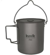 Kuvik Titanium Pot with Bail Handle 750ml (25.4 oz) - Ultralight and Compact Pot for Backpacking,...