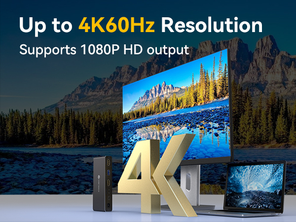 Up to 4K60Hz Resolution Supports 1080P HD output