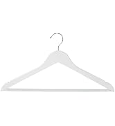 Honey Can Do 24-Pack Non-Slip Swivel Hook Wood Hangers, White HNG-09407 White