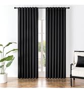 Joydeco Black Blackout Curtains 96 Inches Long, Thermal Insulated Curtains 2 Panels Set for Bedro...