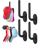 Hat Racks for Baseball Caps, 4 Pack Adhesive Hat Hooks for Wall, Cap Holder Storage, Hats Organiz...