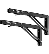 LSK Folding Shelf Brackets, 12 Inch Heavy Duty Collapsible Shelf Bracket, Wall Mounted L Table Hi...
